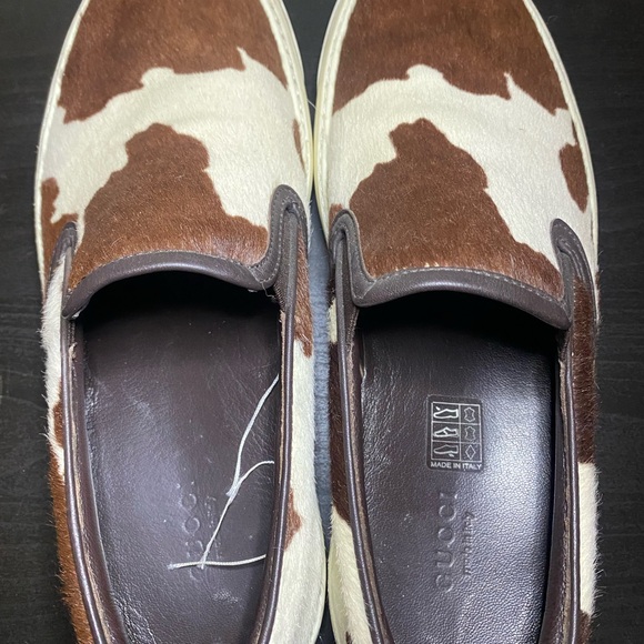 Gucci Brown and White women’s Slip-On Shoes - Picture 1 of 4